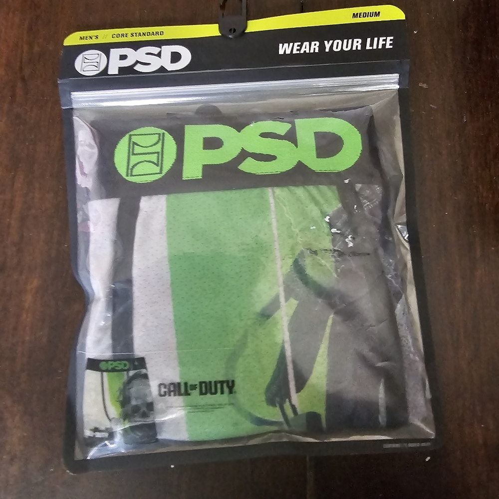 PSD Black & Neon Yellow Graphic Underwear Packaging CALL OF DUTY